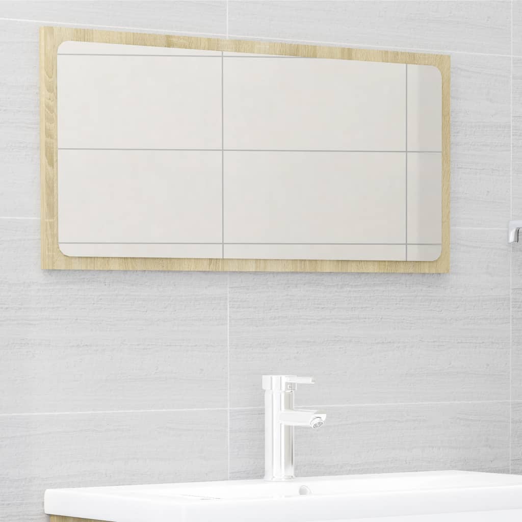 NNEVL 2 Piece Bathroom Furniture Set White and Sonoma Oak Chipboard-2