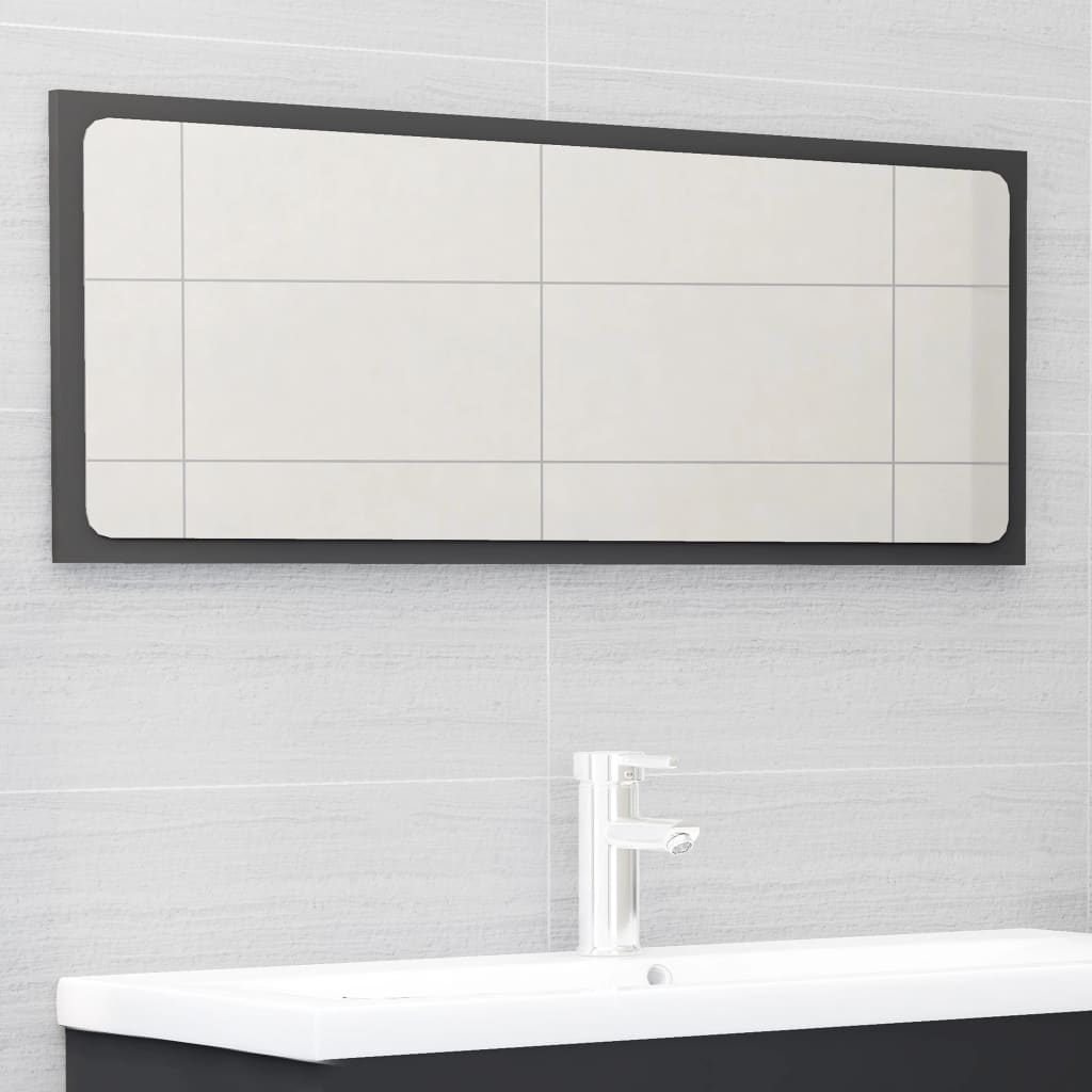 NNEVL 2 Piece Bathroom Furniture Set Grey Chipboard-2
