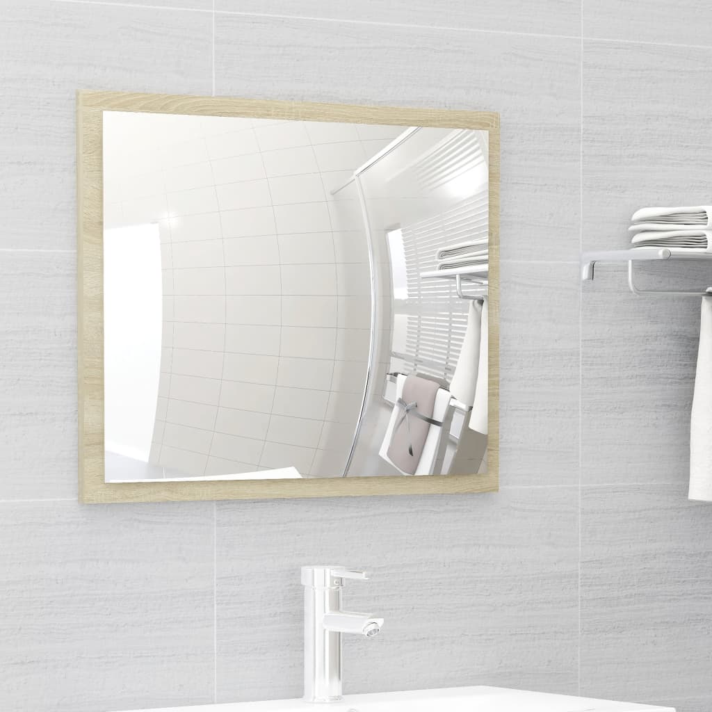NNEVL 2 Piece Bathroom Furniture Set White and Sonoma Oak Chipboard-2