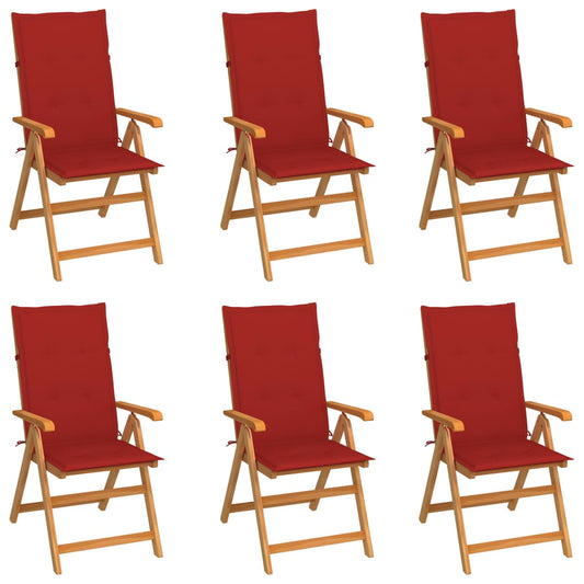 vidaXL Patio Chair with Cushions Outdoor Garden Furniture Solid Wood Teak-0