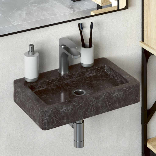 NNEVL Wall-mounted Sink Black 38x24x6.5 cm Marble-0