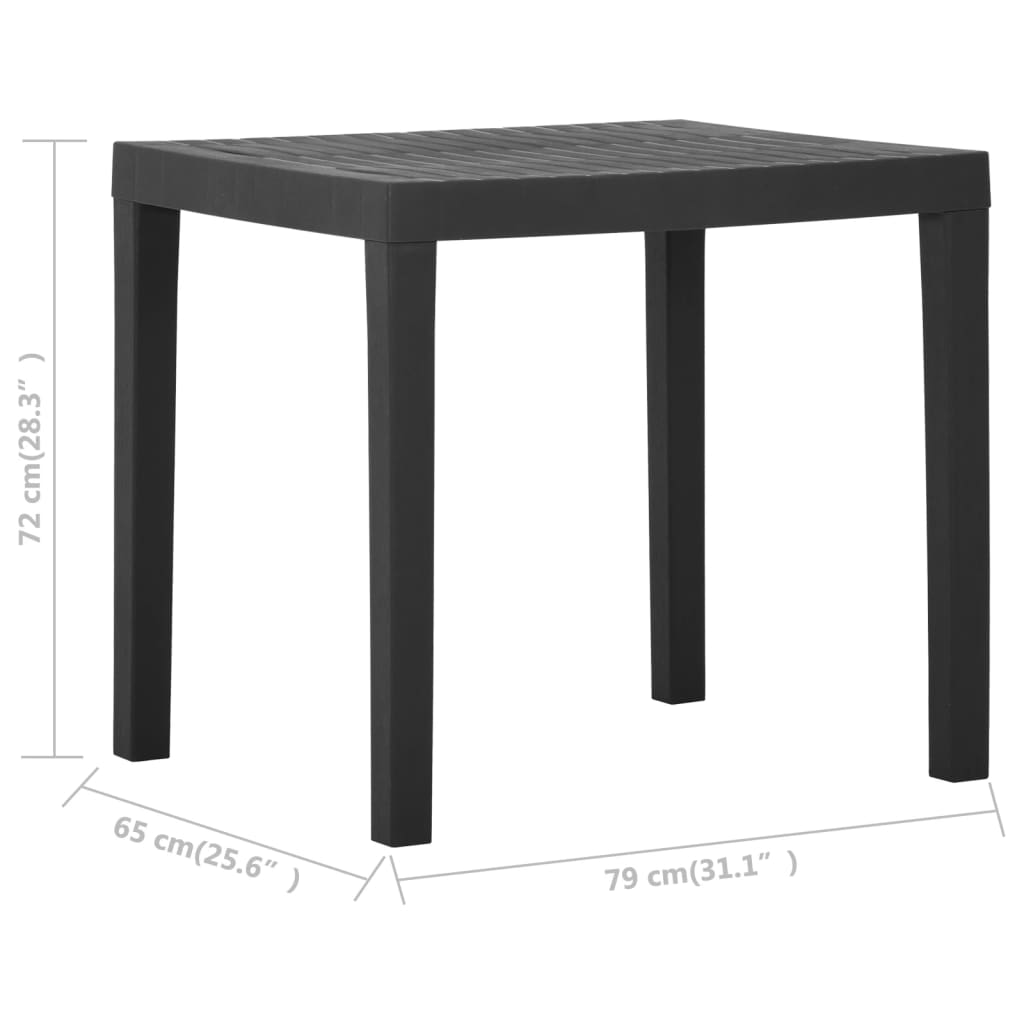 vidaXL Patio Table Outdoor Dining Table Garden Porch Camping Furniture Plastic-2