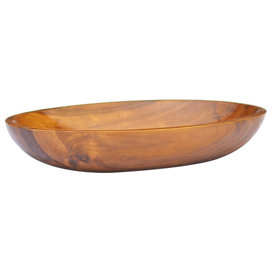 NNEVL Basin Solid Teak Wood 60x40x10 cm-0