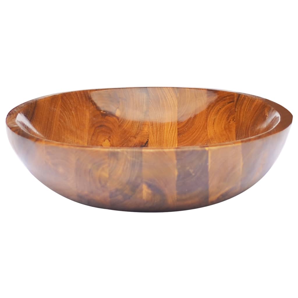 NNEVL Basin Solid Teak Wood 60x40x10 cm-2