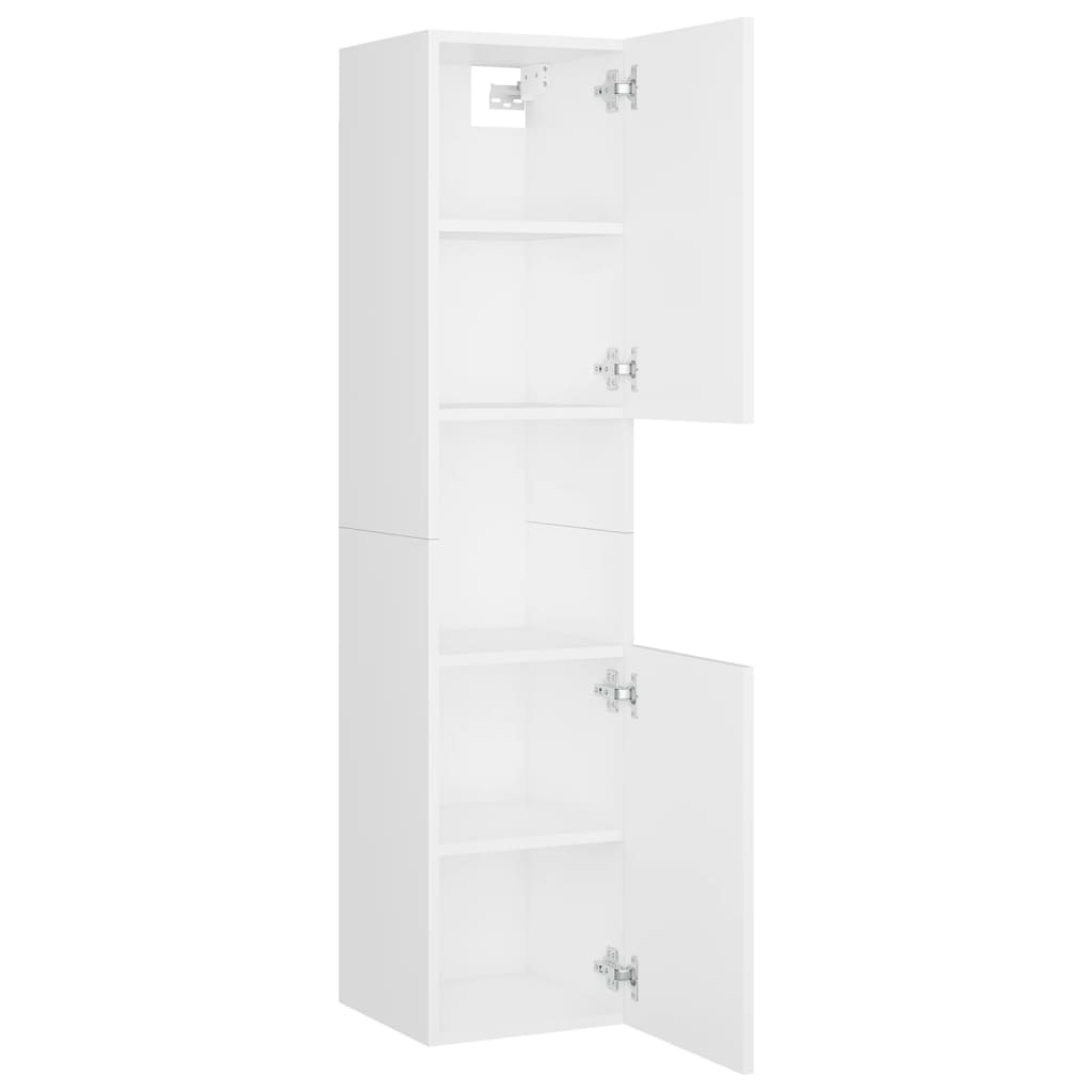 NNEVL Bathroom Furniture Set White Engineered Wood-4