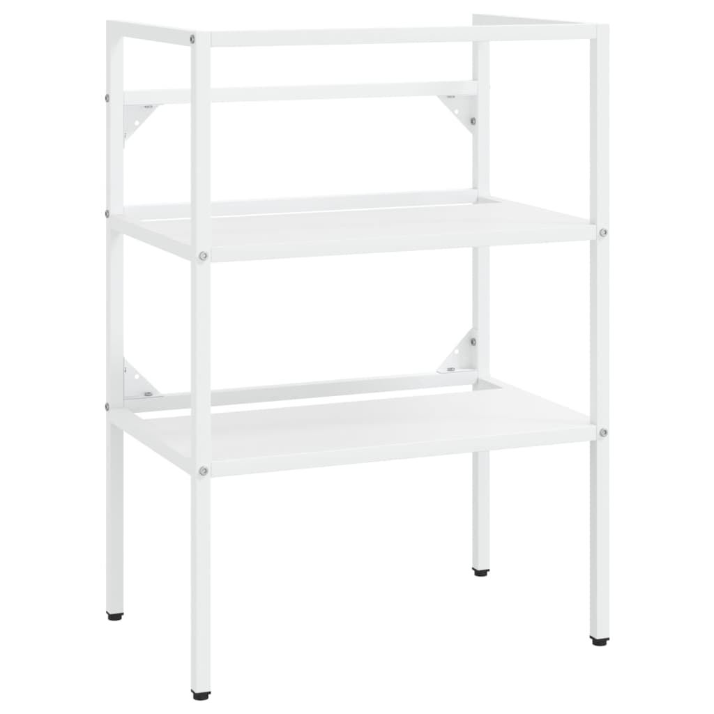 NNEVL Bathroom Washbasin Frame White 59x38x83 cm Iron-1