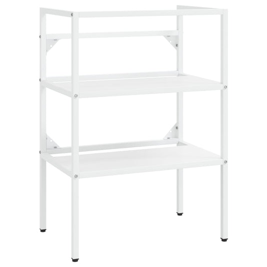 NNEVL Bathroom Washbasin Frame White 59x38x83 cm Iron-1