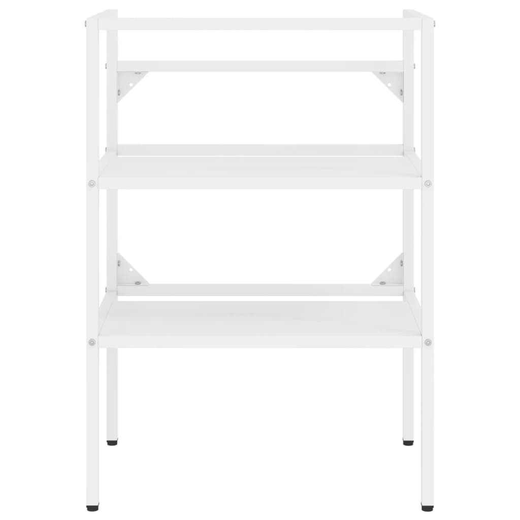 NNEVL Bathroom Washbasin Frame White 59x38x83 cm Iron-2