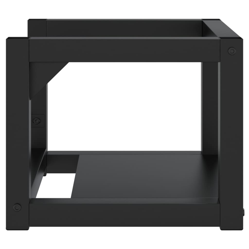 NNEVL Wall-mounted Bathroom Washbasin Frame Black 40x38x31 cm Iron-3