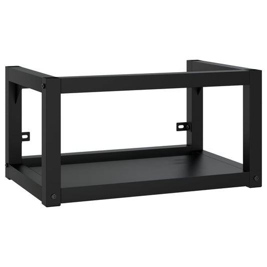 NNEVL Wall-mounted Bathroom Washbasin Frame Black 59x38x31 cm Iron-1