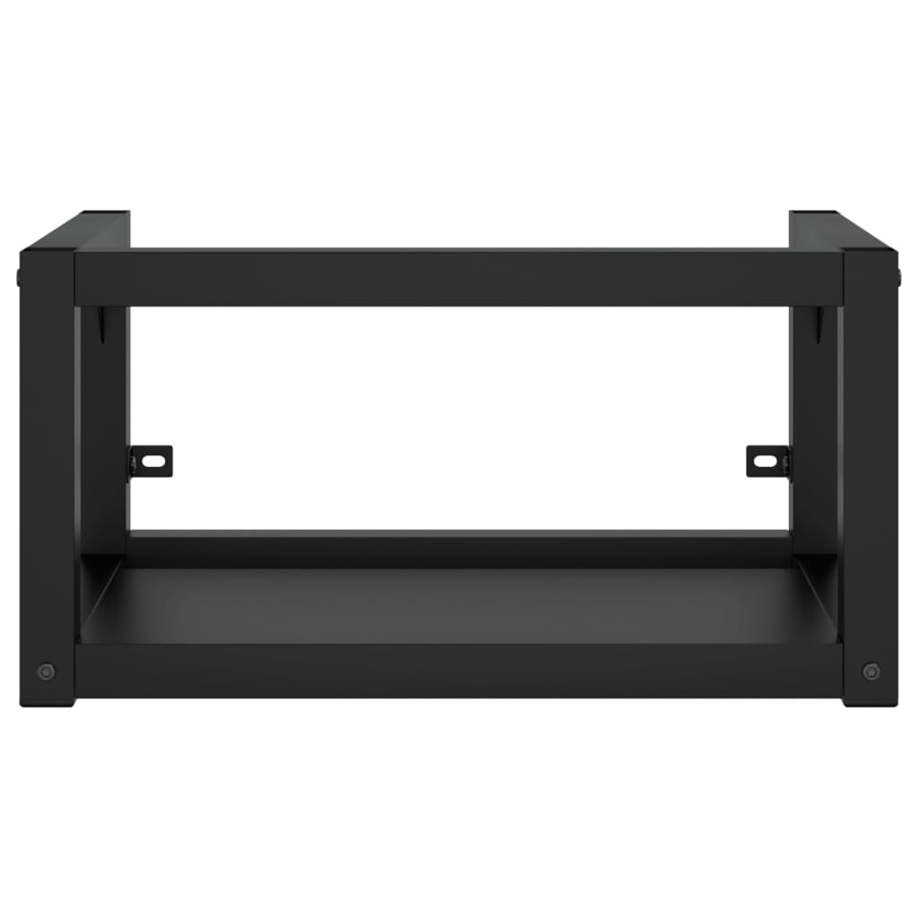 NNEVL Wall-mounted Bathroom Washbasin Frame Black 59x38x31 cm Iron-2