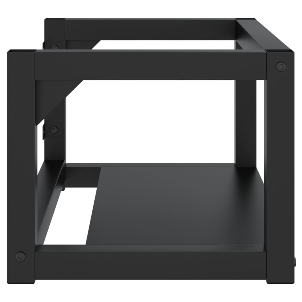 NNEVL Wall-mounted Bathroom Washbasin Frame Black 59x38x31 cm Iron-3