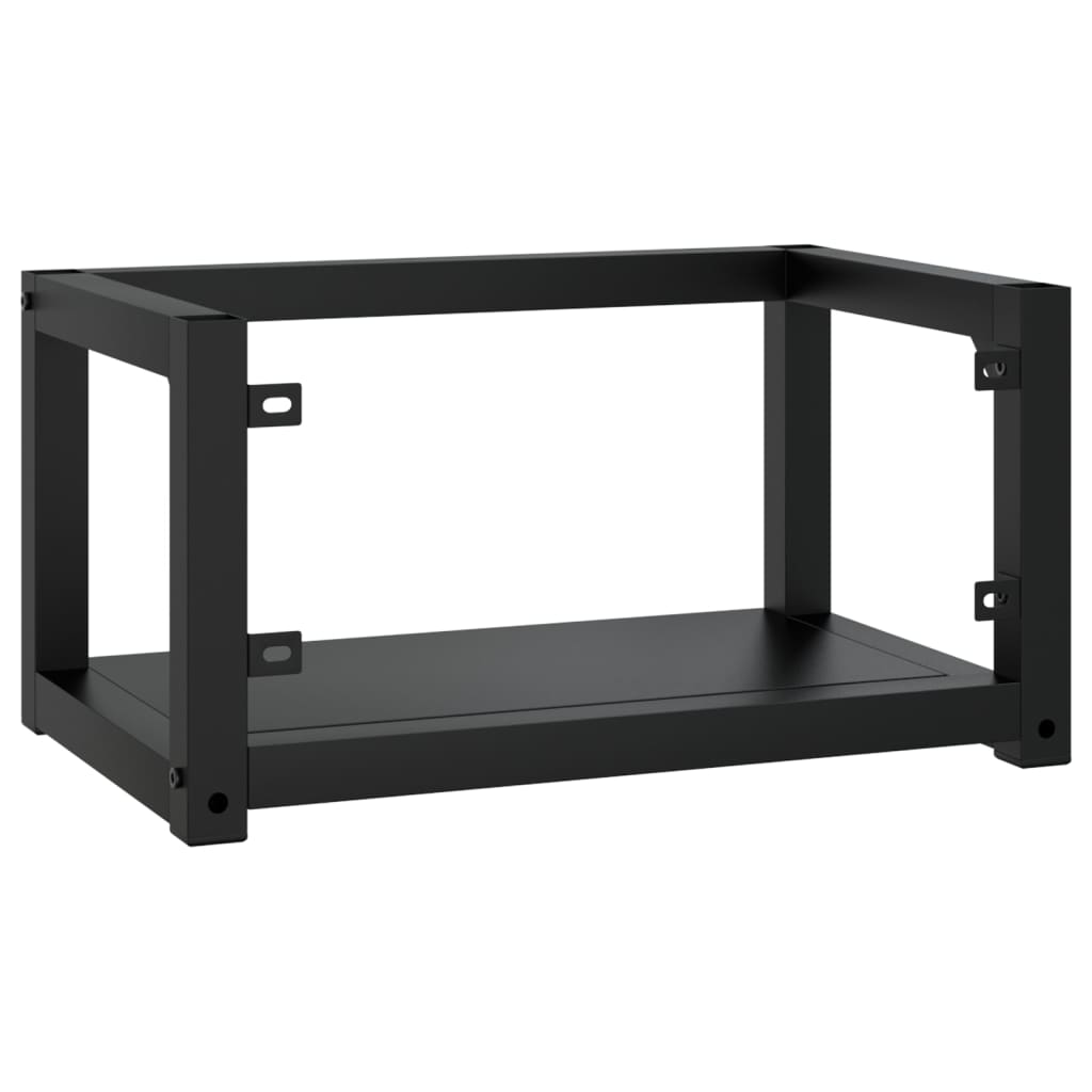 NNEVL Wall-mounted Bathroom Washbasin Frame Black 59x38x31 cm Iron-4