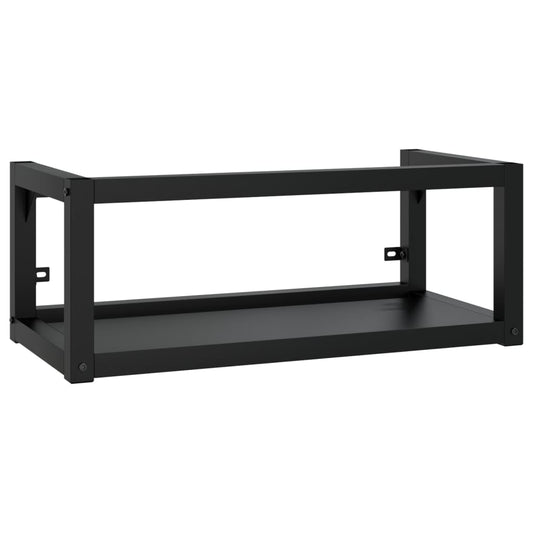 NNEVL Wall-mounted Bathroom Washbasin Frame Black 79x38x31 cm Iron-1