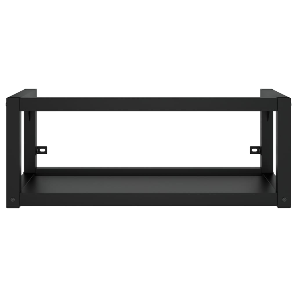 NNEVL Wall-mounted Bathroom Washbasin Frame Black 79x38x31 cm Iron-2