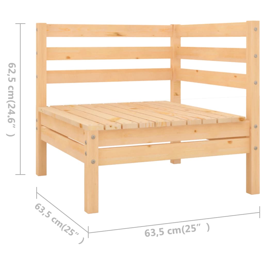 vidaXL Patio Furniture Set 4 Piece Garden Sectional Sofa Set Solid Wood Pine-4