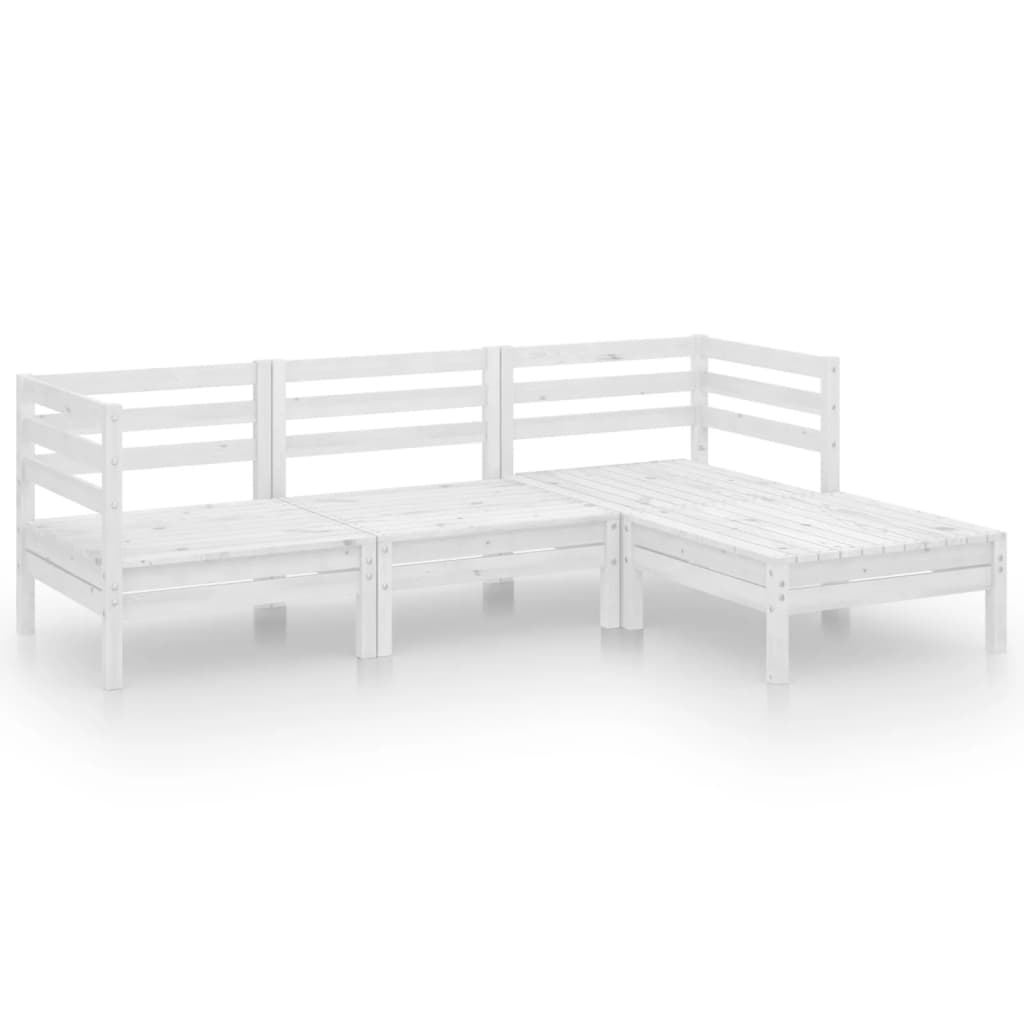 vidaXL Patio Furniture Set 4 Piece Garden Sectional Sofa Set Solid Wood Pine-3