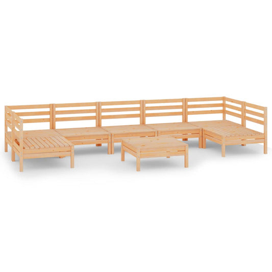 vidaXL Patio Furniture Set 8 Piece Garden Sectional Sofa Set Solid Wood Pine-0