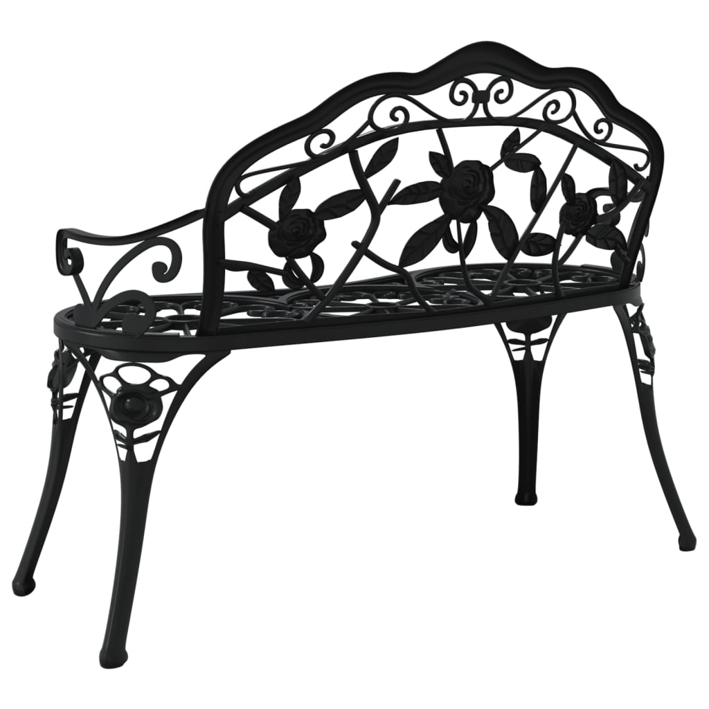 vidaXL Outdoor Patio Bench Garden Bench Furniture with Armrests Cast Aluminum-0