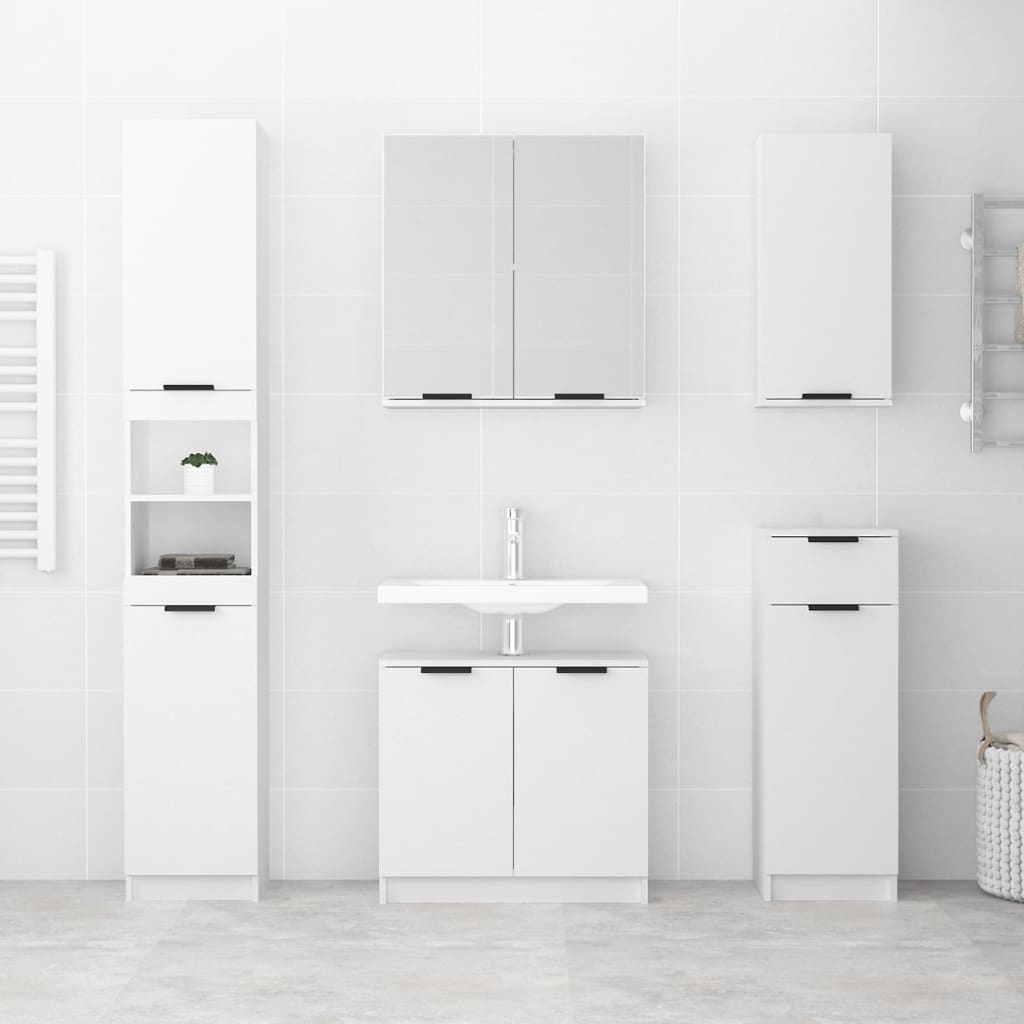 NNEVL Wall-mounted Bathroom Cabinet White 32x20x67 cm-2