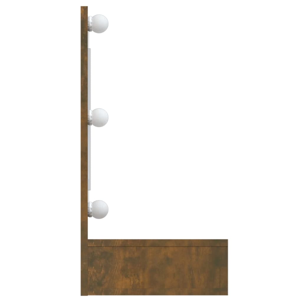 NNEVL Mirror Cabinet with LED Smoked Oak 90x31.5x62 cm-4