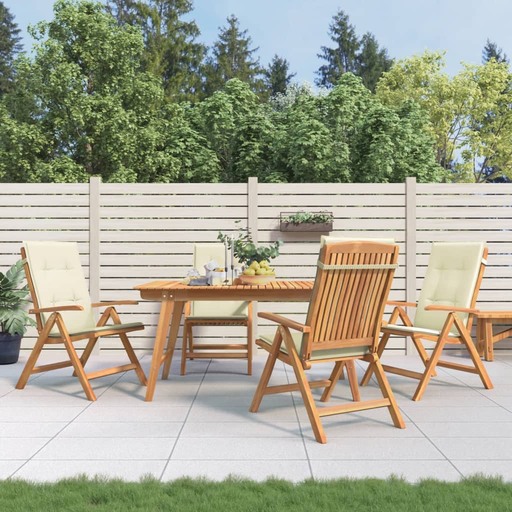 vidaXL Reclining Patio Chairs with Cushions Outdoor Furniture Solid Wood Teak-9