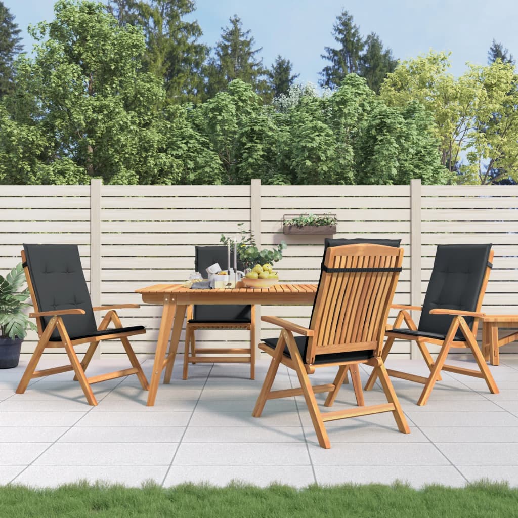 vidaXL Reclining Patio Chairs with Cushions Outdoor Furniture Solid Wood Teak-21