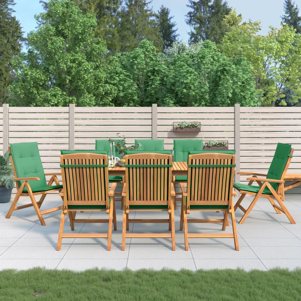 vidaXL Reclining Patio Chairs with Cushions Outdoor Furniture Solid Wood Teak-17