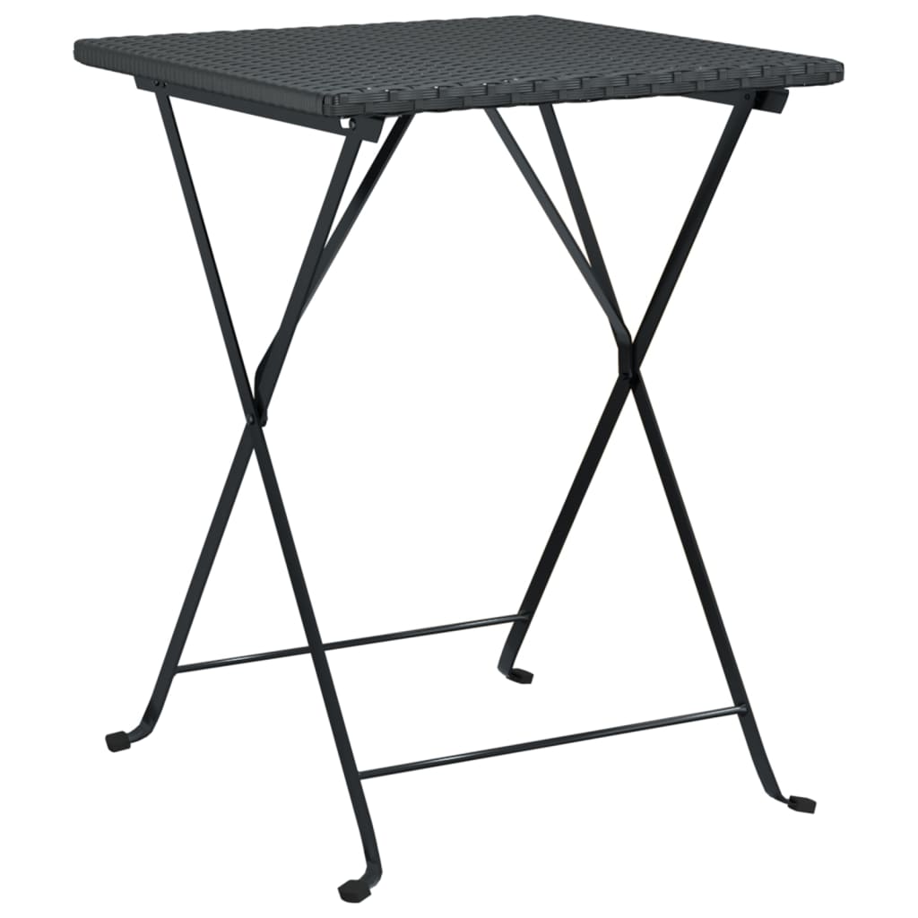 vidaXL Dining Table Outdoor Garden Furniture Folding Bistro Table Poly Rattan-0