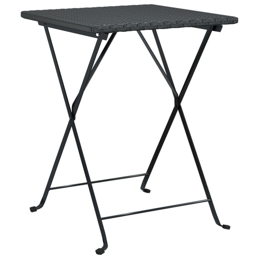 vidaXL Dining Table Outdoor Garden Furniture Folding Bistro Table Poly Rattan-0