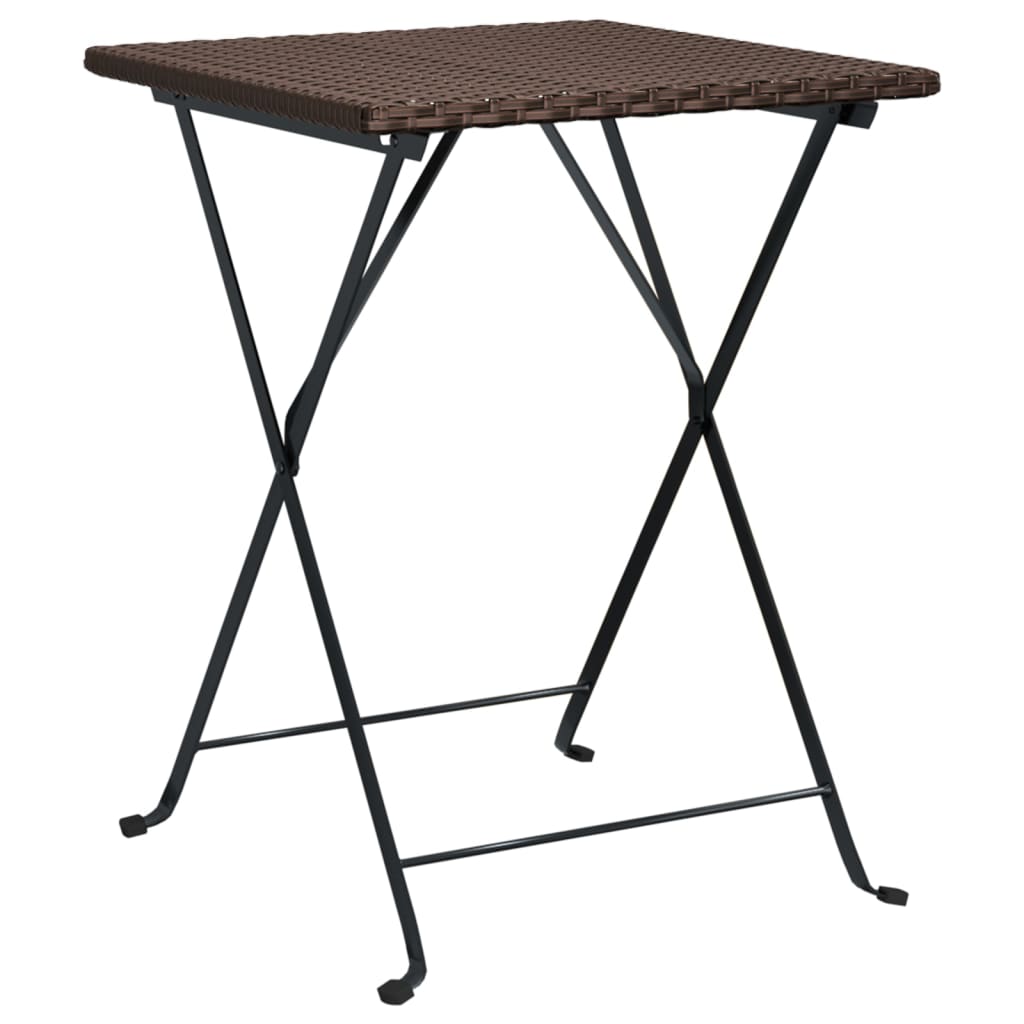 vidaXL Dining Table Outdoor Garden Furniture Folding Bistro Table Poly Rattan-3