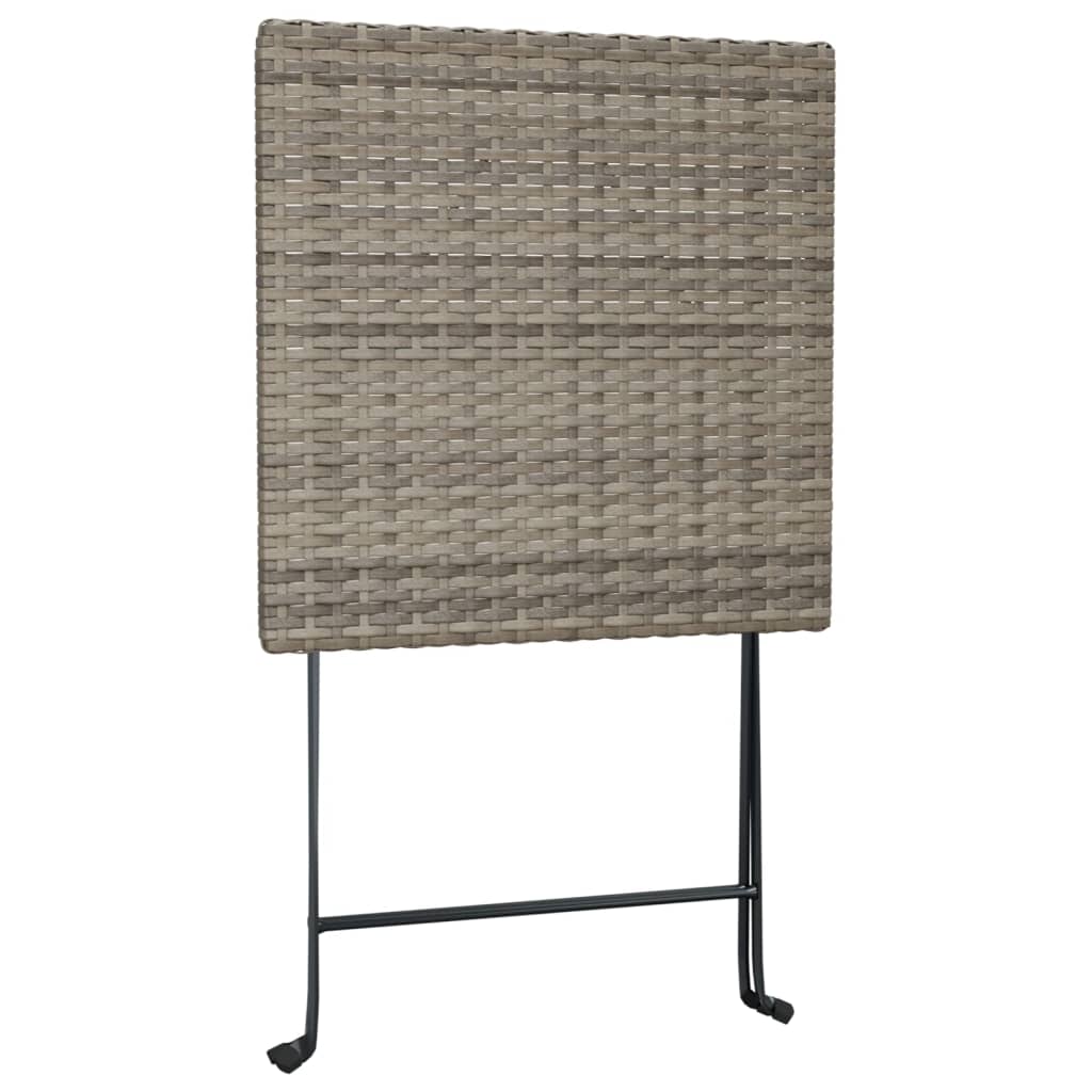 vidaXL Dining Table Outdoor Garden Furniture Folding Bistro Table Poly Rattan-4