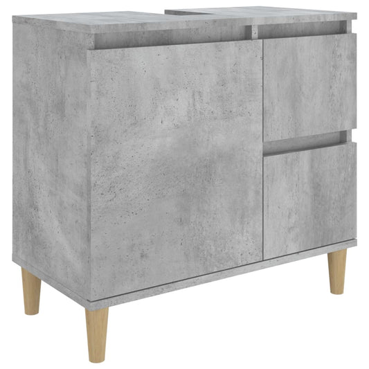 NNEVL Bathroom Cabinet Concrete Grey 65x33x60 cm Engineered Wood-1