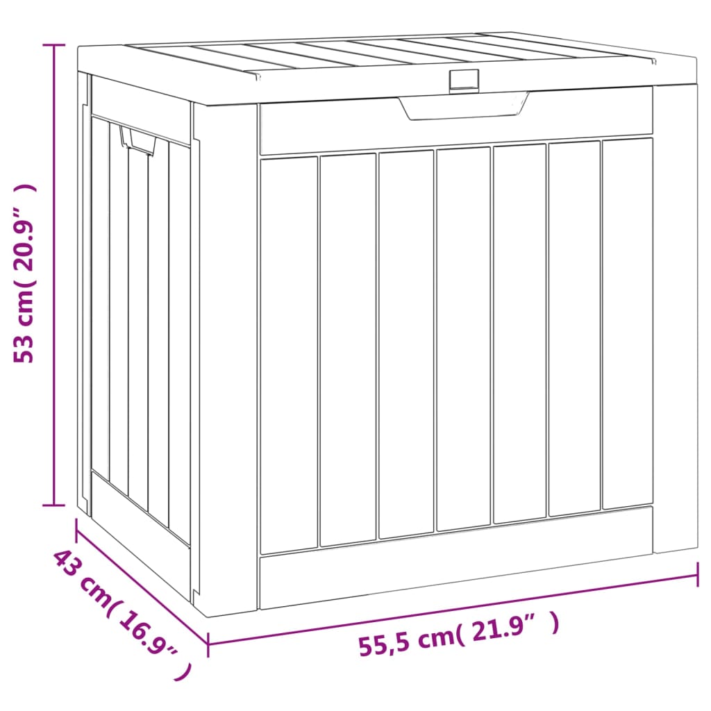vidaXL Outdoor Storage Box Patio Furniture Garden Tool Chest Polypropylene-2