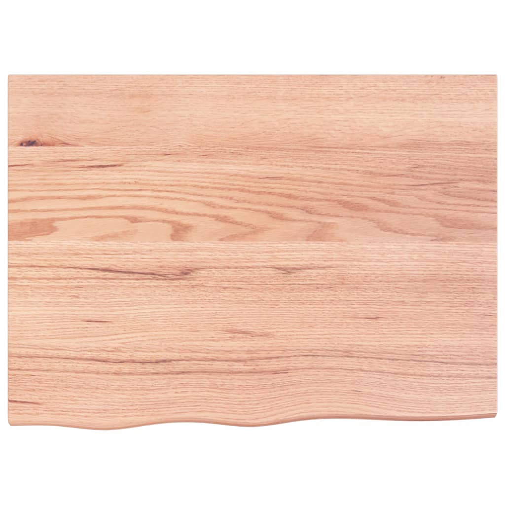 NNEVL Bathroom Countertop Light Brown 80x60x4 cm Treated Solid Wood-2