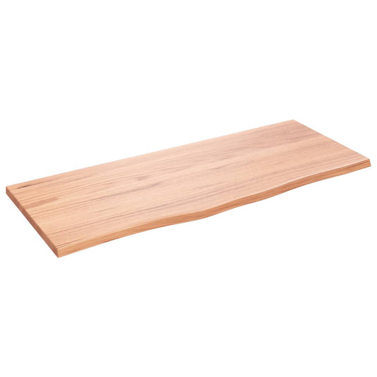 NNEVL Bathroom Countertop Light Brown 100x40x2 cm Treated Solid Wood-1