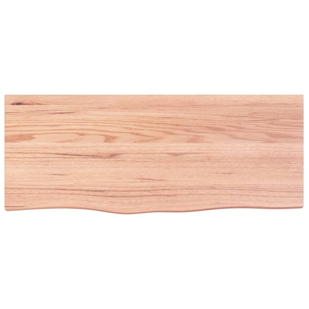 NNEVL Bathroom Countertop Light Brown 100x40x2 cm Treated Solid Wood-2