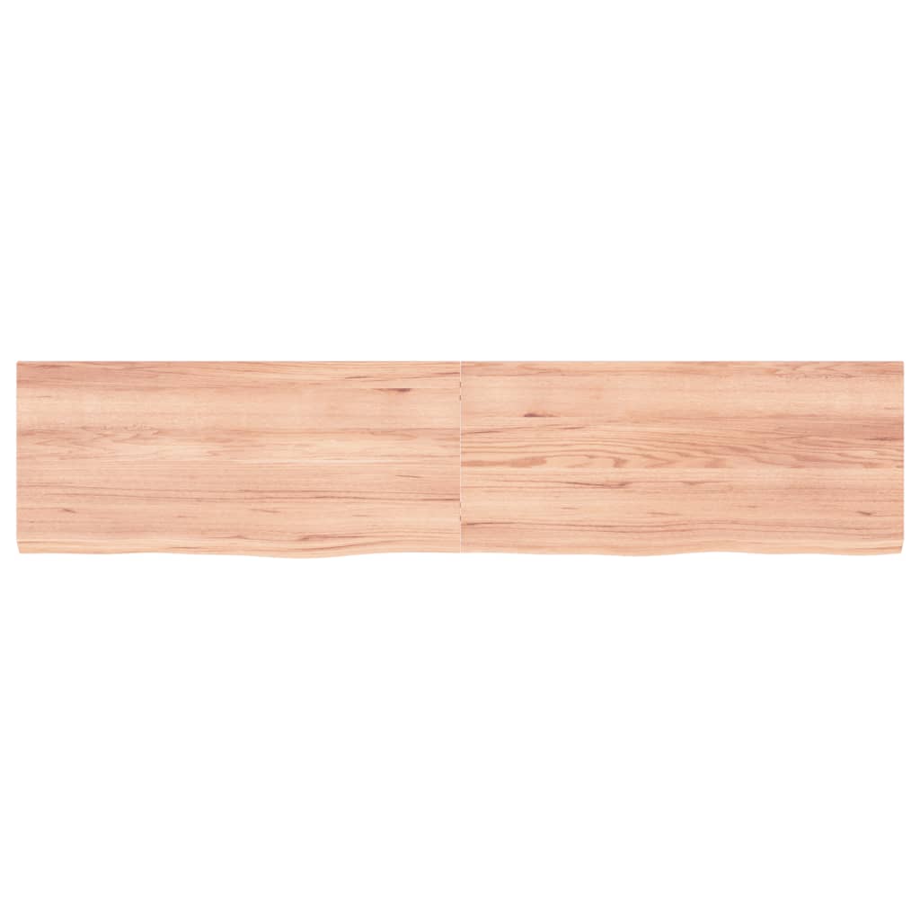 NNEVL Bathroom Countertop Light Brown 180x40x4 cm Treated Solid Wood-2