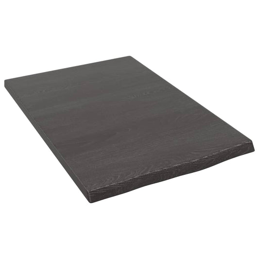 NNEVL Bathroom Countertop Dark Grey 40x60x2 cm Treated Solid Wood-1