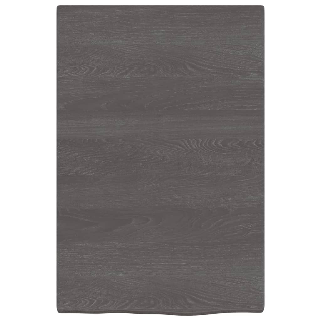NNEVL Bathroom Countertop Dark Grey 40x60x2 cm Treated Solid Wood-2