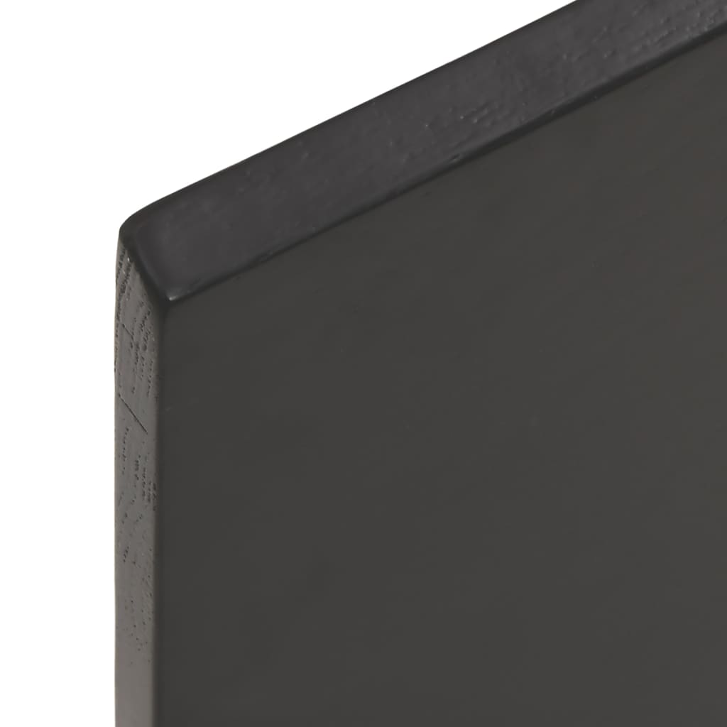 NNEVL Bathroom Countertop Dark Grey 40x60x2 cm Treated Solid Wood-4