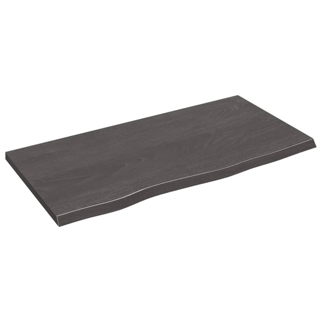 NNEVL Bathroom Countertop Dark Grey 80x40x2 cm Treated Solid Wood-1