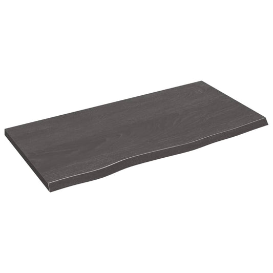 NNEVL Bathroom Countertop Dark Grey 80x40x2 cm Treated Solid Wood-1