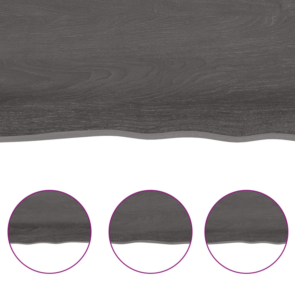 NNEVL Bathroom Countertop Dark Grey 80x40x2 cm Treated Solid Wood-3