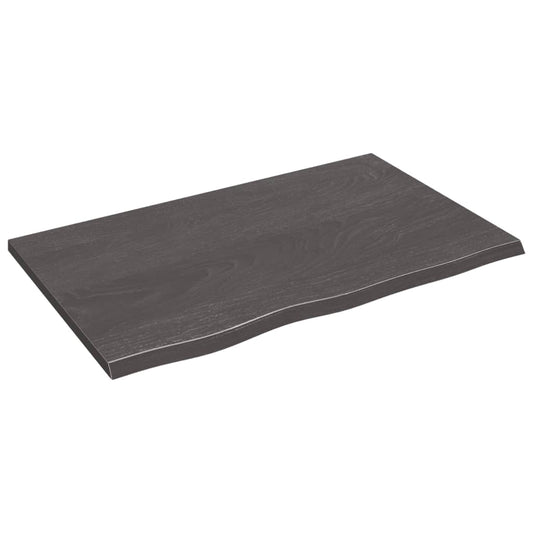 NNEVL Bathroom Countertop Dark Grey 80x50x2 cm Treated Solid Wood-1