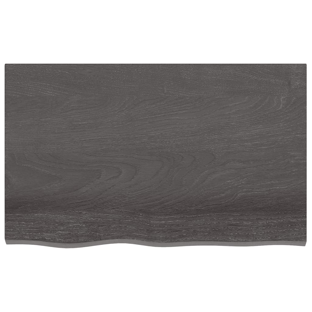 NNEVL Bathroom Countertop Dark Grey 80x50x2 cm Treated Solid Wood-2