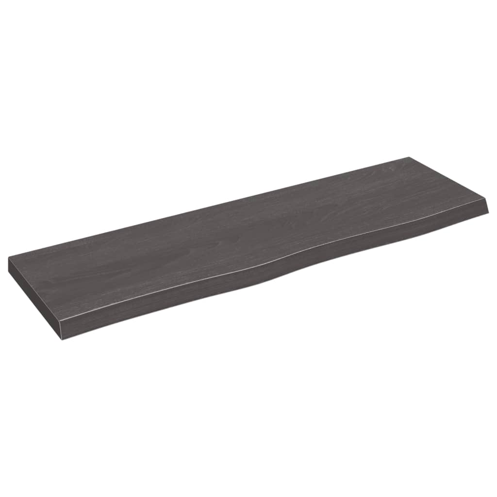 NNEVL Bathroom Countertop Dark Grey 100x30x4 cm Treated Solid Wood-1