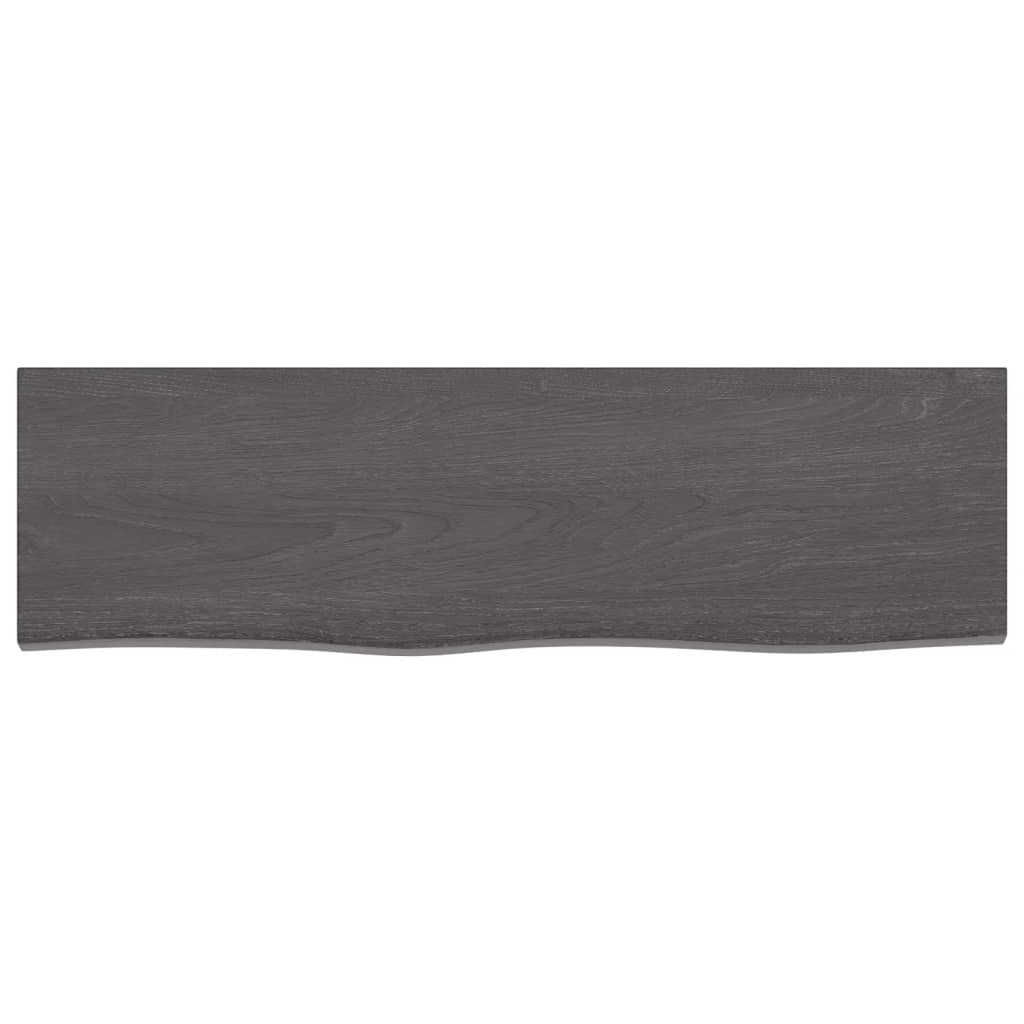 NNEVL Bathroom Countertop Dark Grey 100x30x4 cm Treated Solid Wood-2