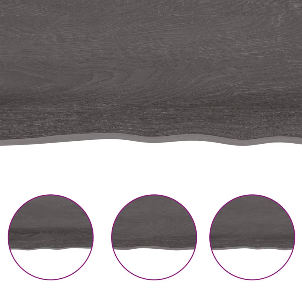 NNEVL Bathroom Countertop Dark Grey 100x30x4 cm Treated Solid Wood-4