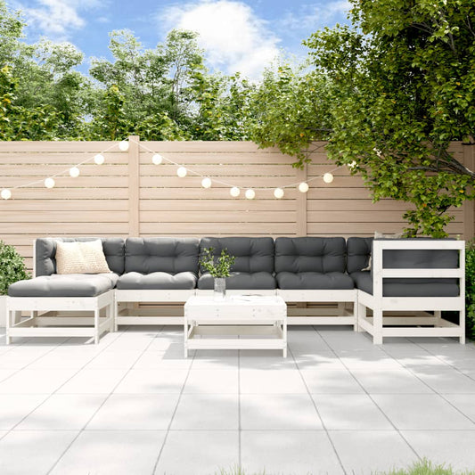 vidaXL Patio Lounge Set Outdoor Garden Furniture Set 8 Piece Solid Wood Pine-0
